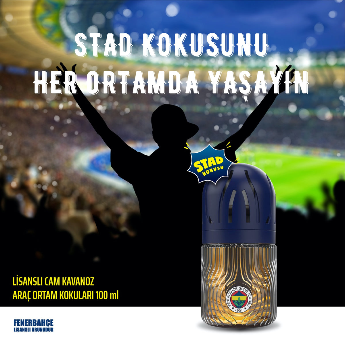 Fenerbahçe SK Resmi Lisanslı Cam Kavanoz - Kavun Kokulu Oda ve Ortam Kokusu